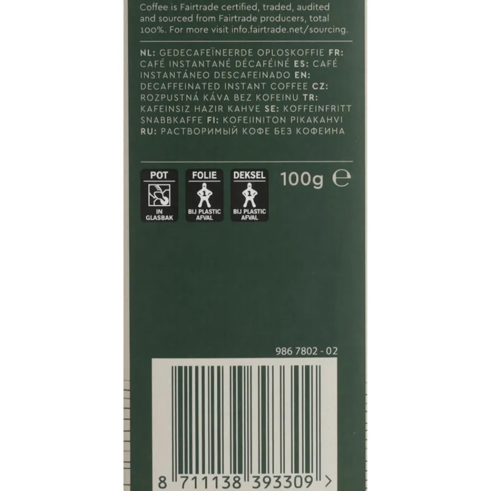 3x Oploskoffie Senza Decaf 100 gr^Simon Levelt Outlet