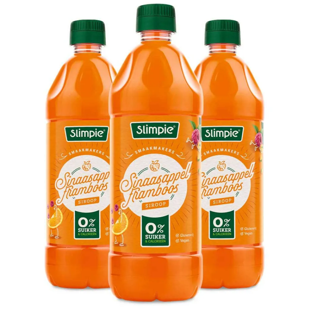 Outlet 3x Siroop Sinaasappel Framboos 650 ml Siropen & Zoetstoffen|Dranken
