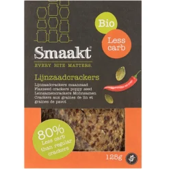 New 3x Lijnzaad Crackers Less Carb 125 gr Brood & Crackers