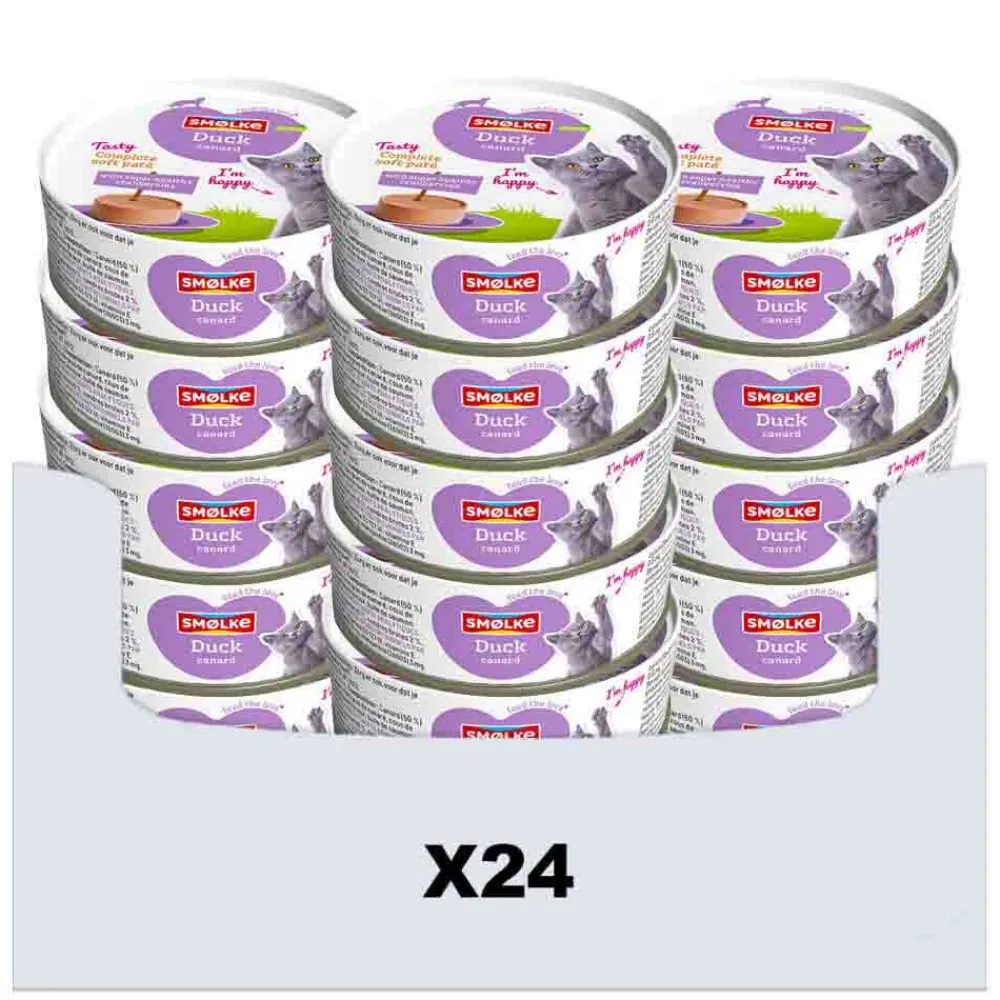 24x Kattenvoer Soft Paté Eend 80 gr^Smolke Clearance