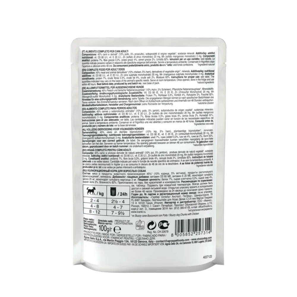 24x Hond Shreds Kip - Ham 100 gr^Stuzzy