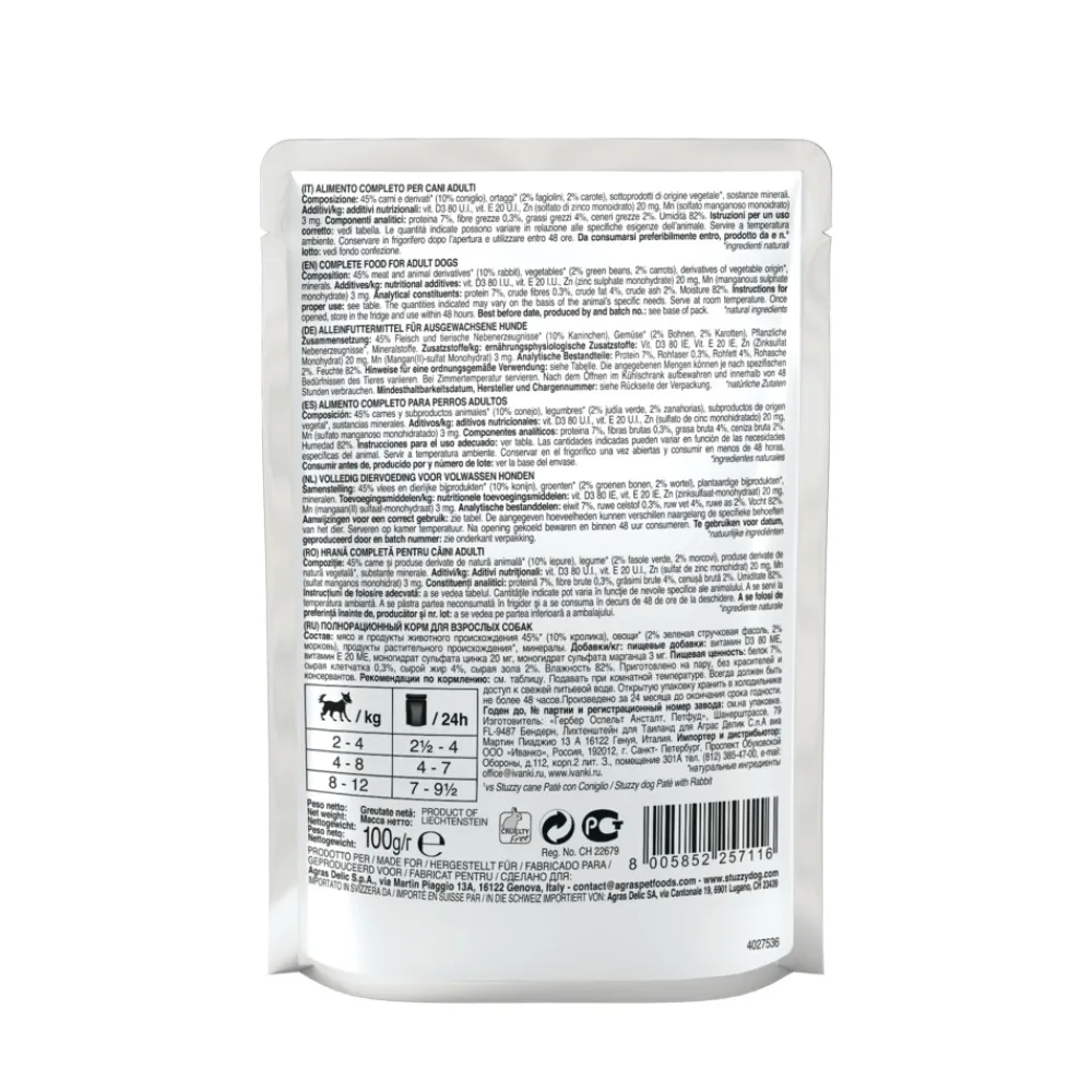 Hondenvoer<Stuzzy 24x Hond Shreds Konijn - Groente 100 gr