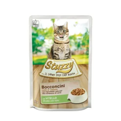 Hot 24x Kattenvoer Pouch Kalfsvlees 85 gr Kattenvoer