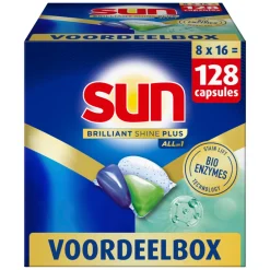 Hot 8x Brilliant Shine+ All-in 1 Vaatwascapsules 16 stuks Machineafwas