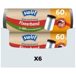 Huishoud & Vuilniszakken<Swirl 6x Pedaalemmerzakken met Fixeerband 60 liter 10 stuks
