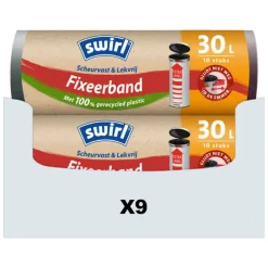 9x Pedaalemmerzakken XL met Fixeerband 30 liter 10 stuks^Swirl New