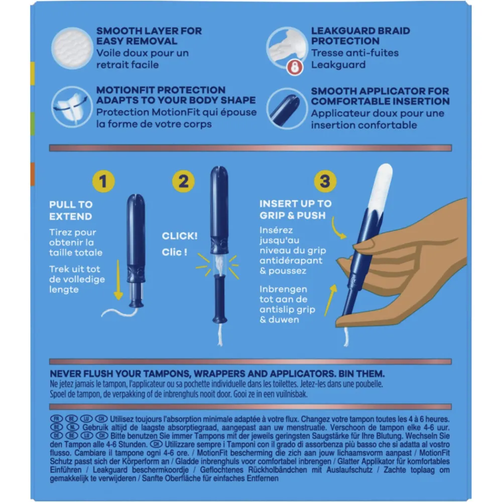 8x Pearl Compak Regular Tampons Met Inbrenghuls 18 stuks^Tampax Discount