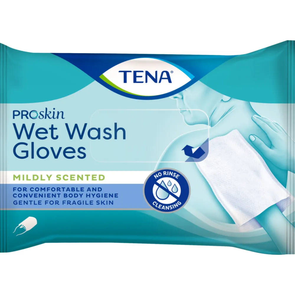 3x Proskin Wet Wash Gloves Mild Geparfumeerd 8 stuks^TENA New
