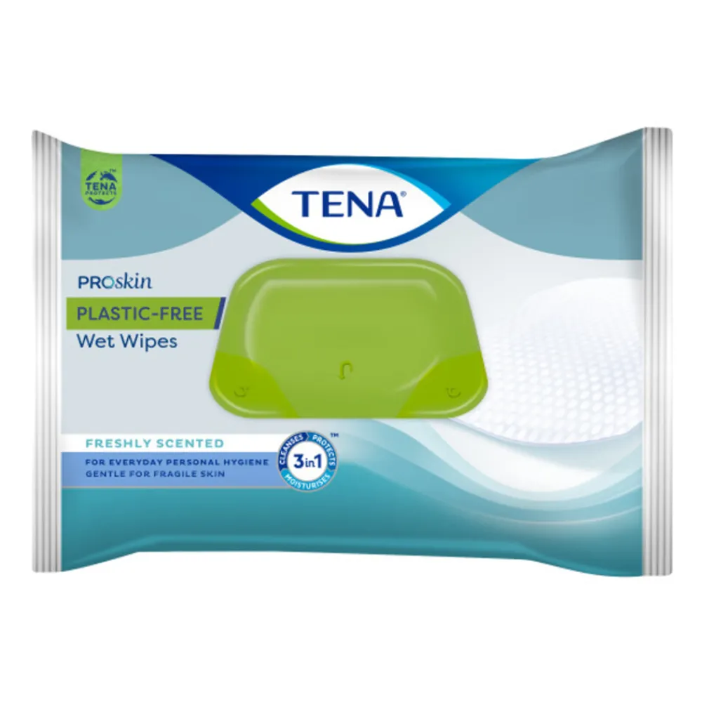 Incontinentie|Intiemhygiëne<TENA 3x Proskin Wet Wipes Plastic Free 32 x 20 cm 48 stuks