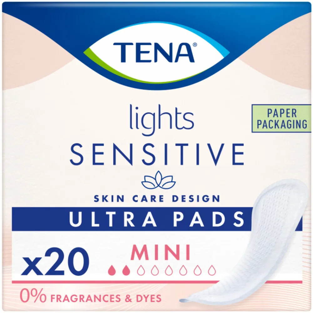 Incontinentie|Intiemhygiëne<TENA 3x Sensitive Lights Ultra Pads Mini 20 stuks