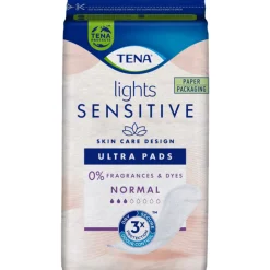 Incontinentie|Intiemhygiëne<TENA 3x Sensitive Lights Ultra Pads Normal 16 stuks