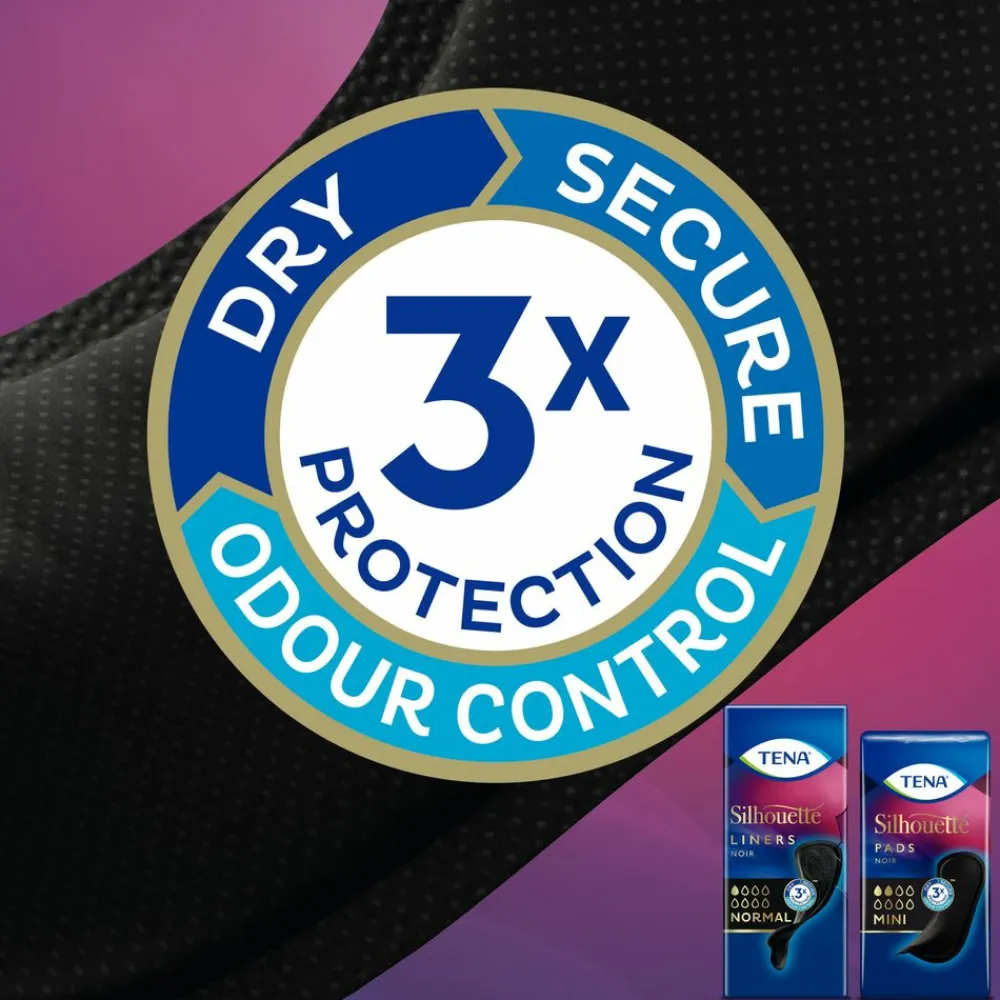 3x Silhouette Pads Black Mini 18 stuks^TENA Online