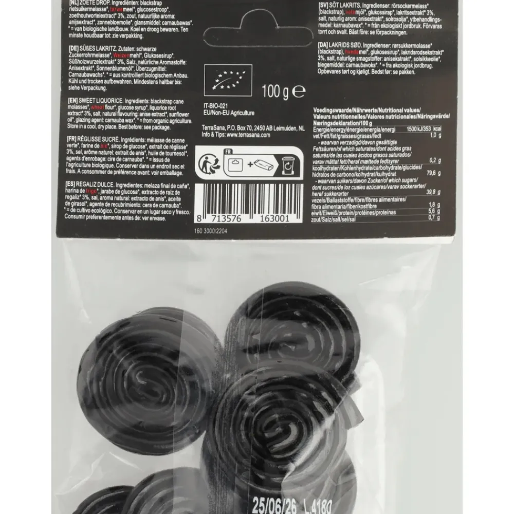 Snoep<Terrasana 6x Drop Zoet Wheel 100 gr