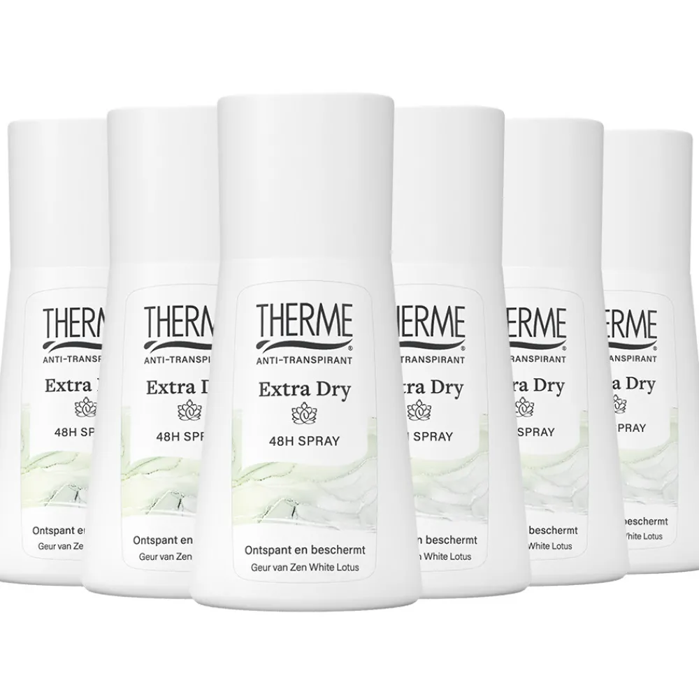 6x Anti-Transpirant Extra Dry Zen White Lotus Spray 75 ml^Therme Online