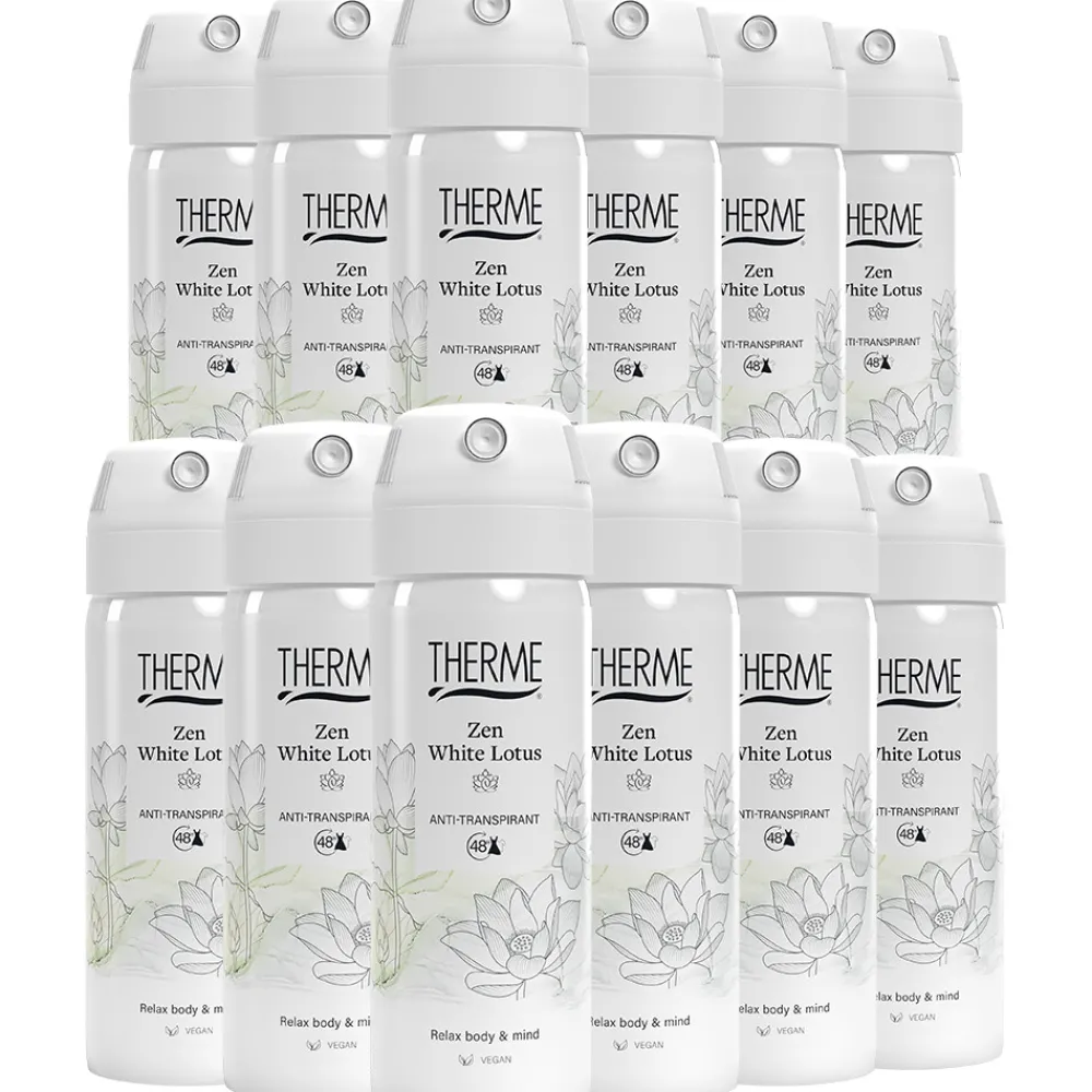 12x Anti-Transpirant Zen White Lotus 50 ml^Therme New