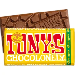 Chocolade<Tonys Chocolonely 15x Tony's Chocolonely Melk Noga 180 gr