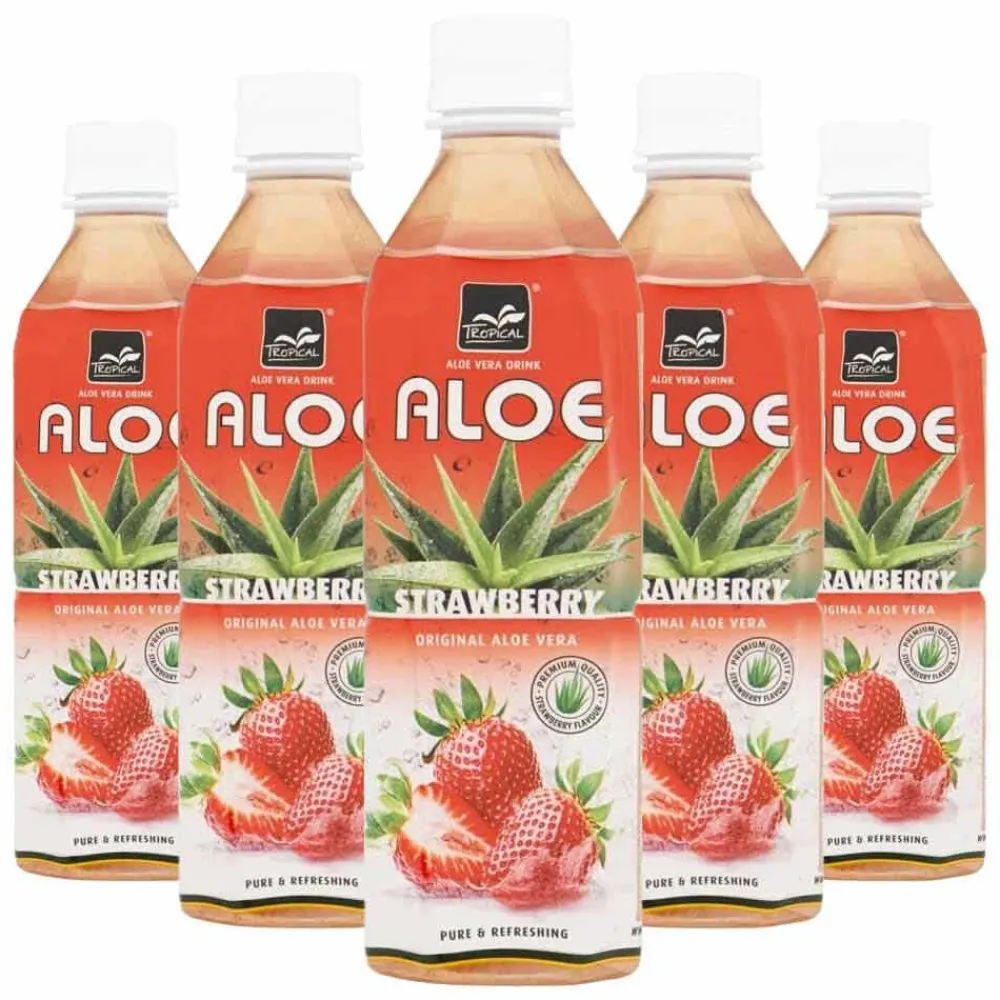 Clearance 5x Aloe Vera Drink Aardbei 500 ml Dranken