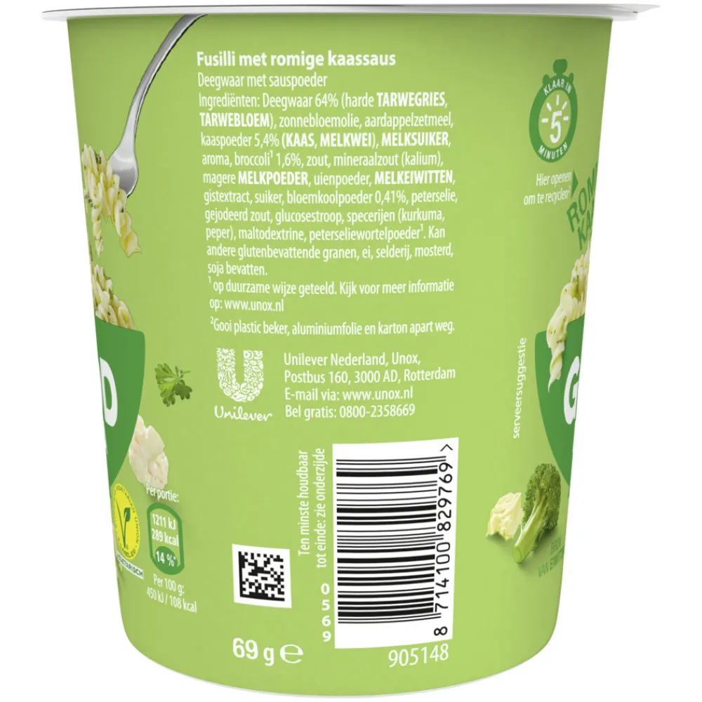 6x Good Pasta Romige Kaassaus 69 gr^Unox Outlet