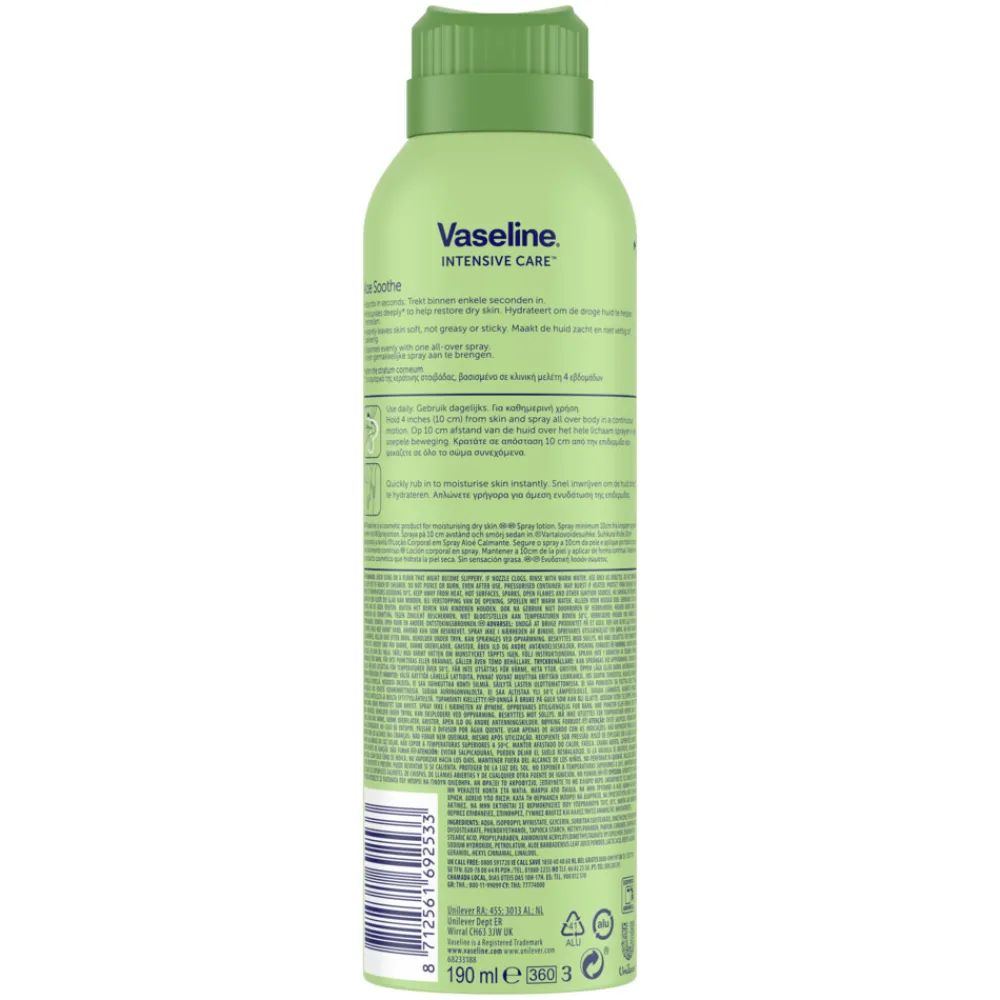 6x Bodylotion Spray Aloe Soothe 190 ml^Vaseline Outlet
