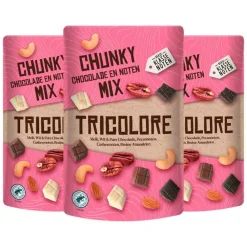 3x Chunky Chocolade en Noten Mix Tricolore 150 gr^Verse Klassenoten