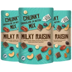 Noten<Verse Klassenoten 3x Chunky Chocolade en Noten Mix Milky Raisin 150 gr