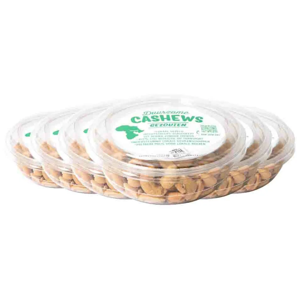 Noten<Verse Klassenoten 6x Duurzame Cashews XXL Gezouten 150 gr