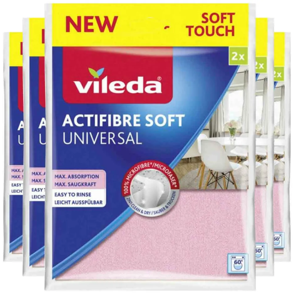 Schoonmaakdoekjes<Vileda 5x Doek Actifibre Soft Doek 2 stuks