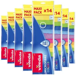Online 8x Microvezeldoek Colors 14 stuks Schoonmaakdoekjes
