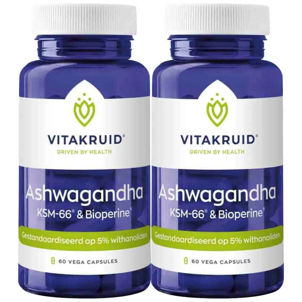 Discount 2x Ashwagandha Ksm 60 vegacapsules Rustgevend & Slapen