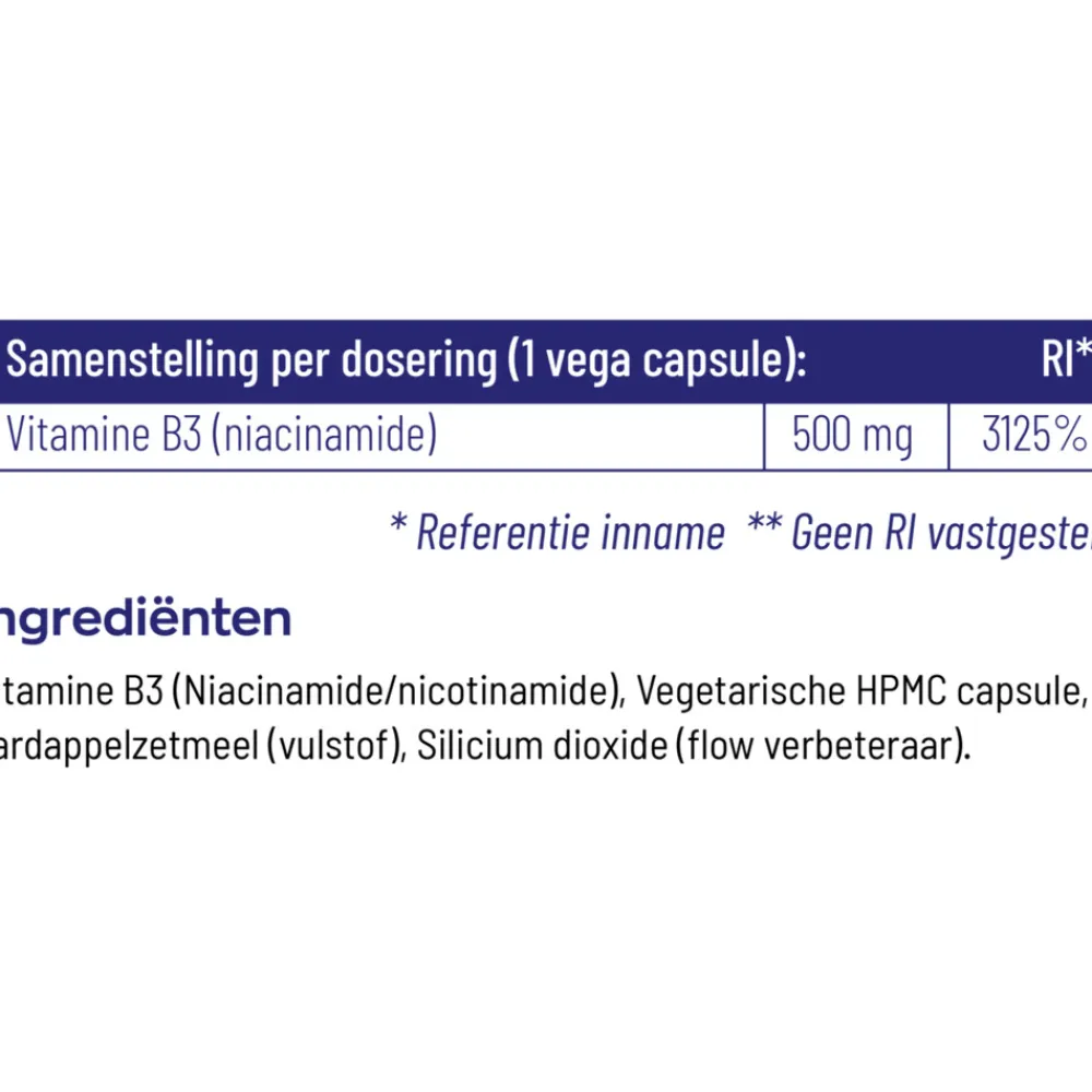 Vitaminen<Vitakruid 2x B3 Niacinamide 500 mg 90 capsules