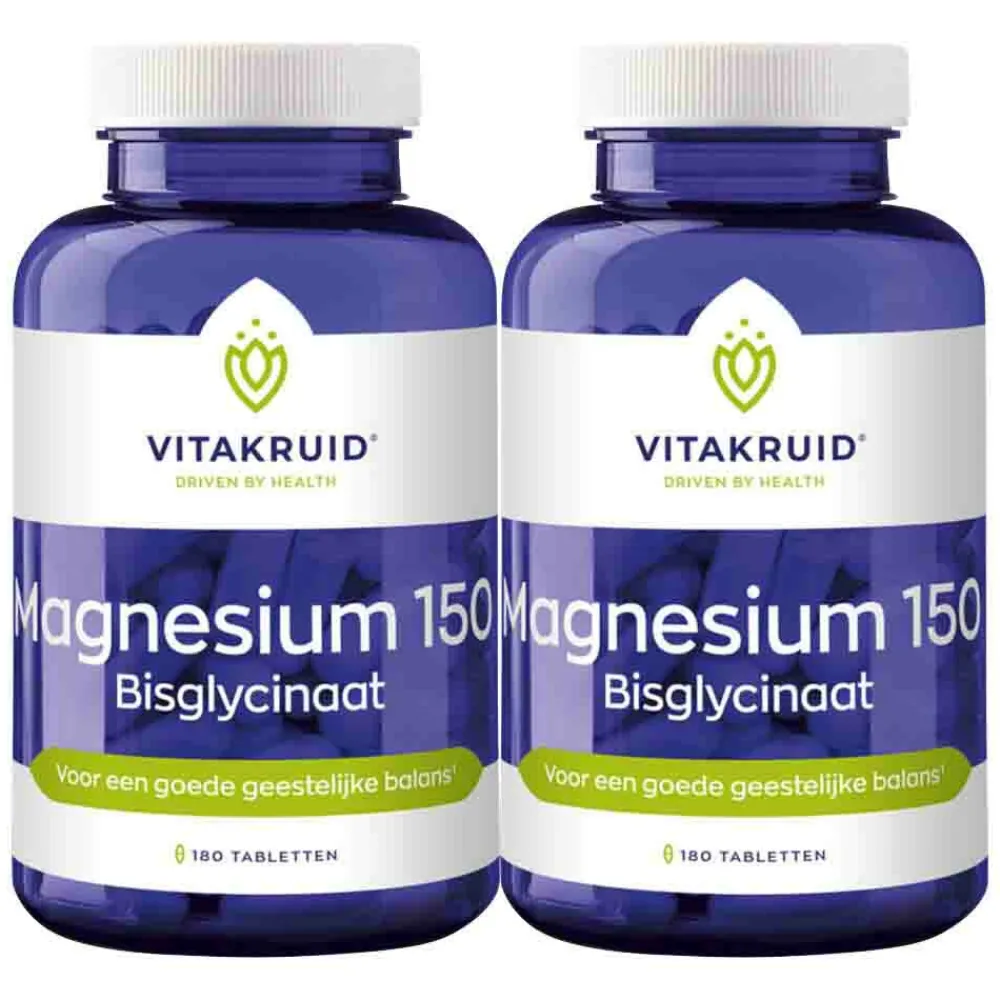 Mineralen<Vitakruid 2x Magnesium 150 Bisglycinaat 180 tabletten
