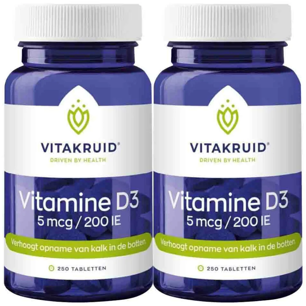New 2x Vitamine D3 - 5 mcg 250 tabletten Vitaminen