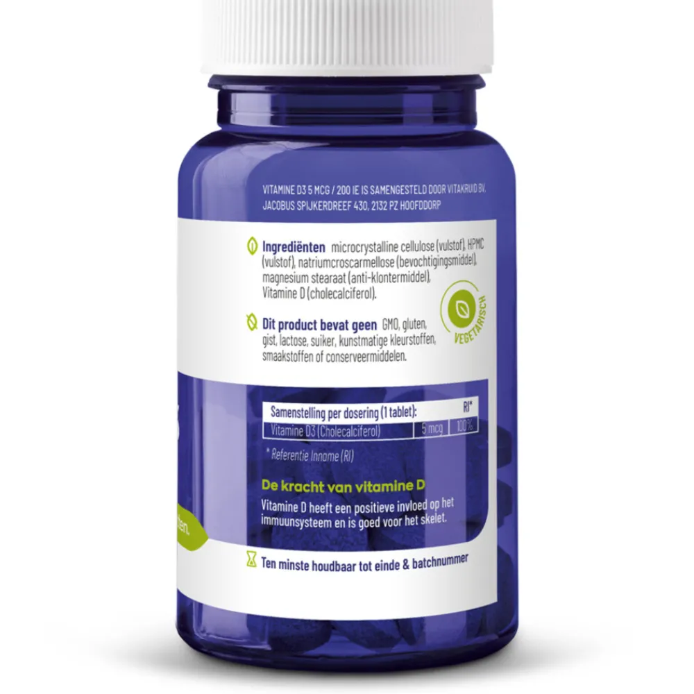 New 2x Vitamine D3 - 5 mcg 250 tabletten Vitaminen