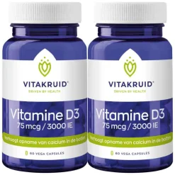 Vitaminen<Vitakruid 2x Vitamine D3 75 Mcg 3000Ie 60 vegacapsules