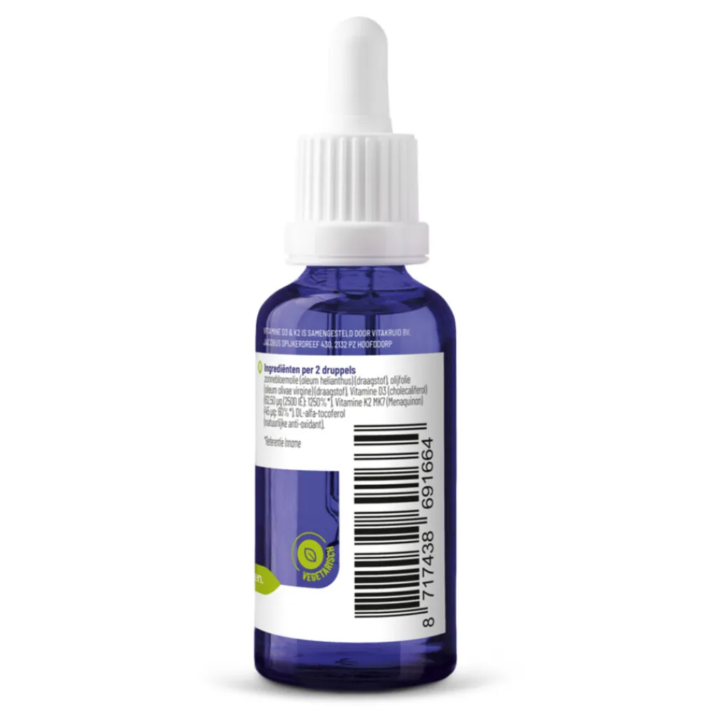 Vitaminen<Vitakruid 2x Vitamine D3&K2 30 ml