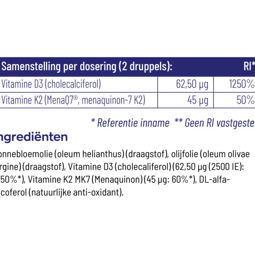 Vitaminen<Vitakruid 2x Vitamine D3&K2 30 ml