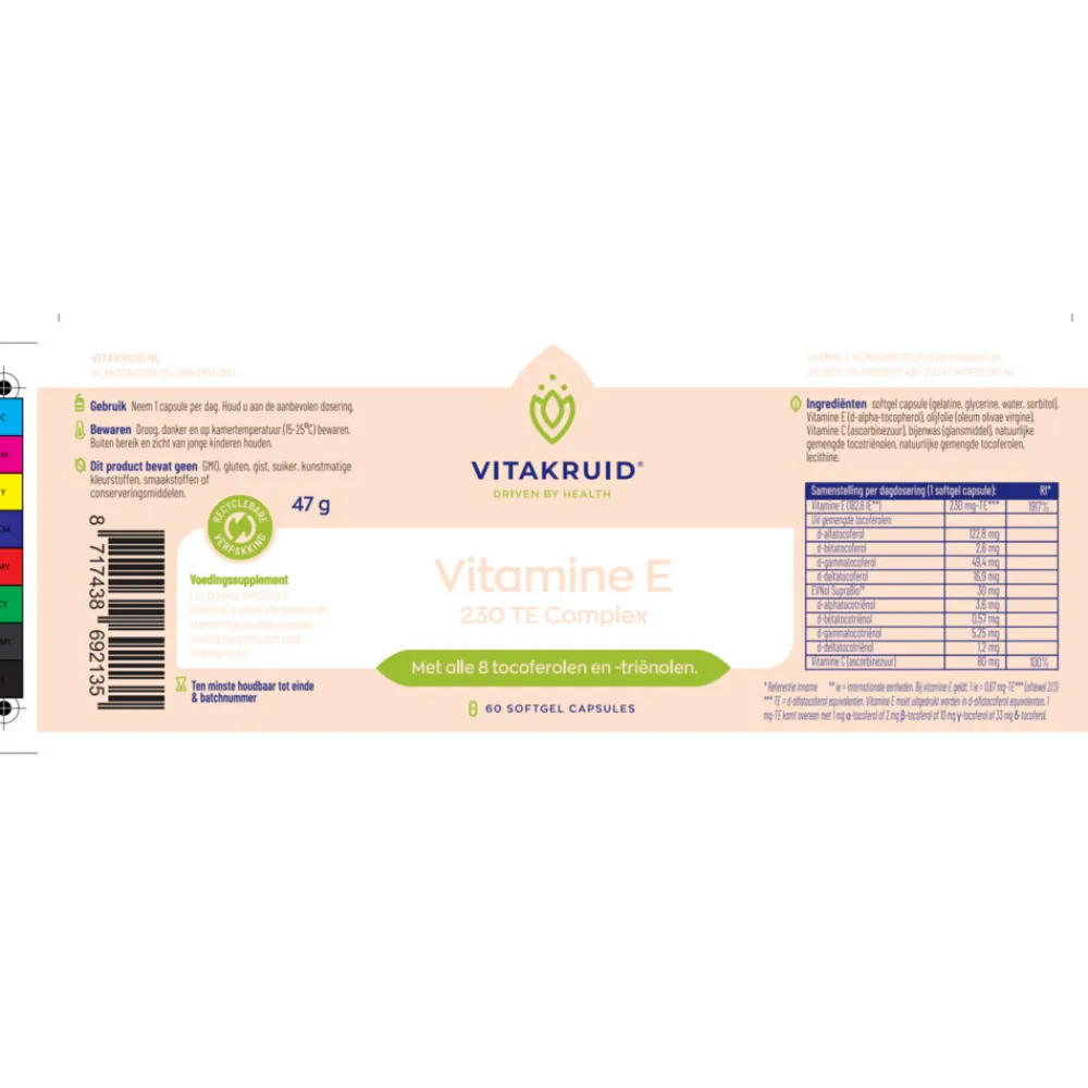 New 2x Vitamine E 230 TE Complex 60 capsules Vitaminen