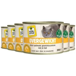 6x Kattenvoer Blik Overgewicht 200 gr^Vitalstyle Outlet