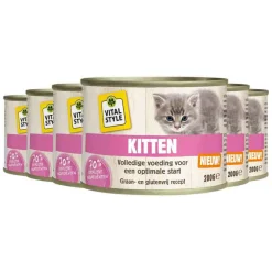 Kattenvoer<Vitalstyle 6x Kattenvoer Blik Kitten 200 gr