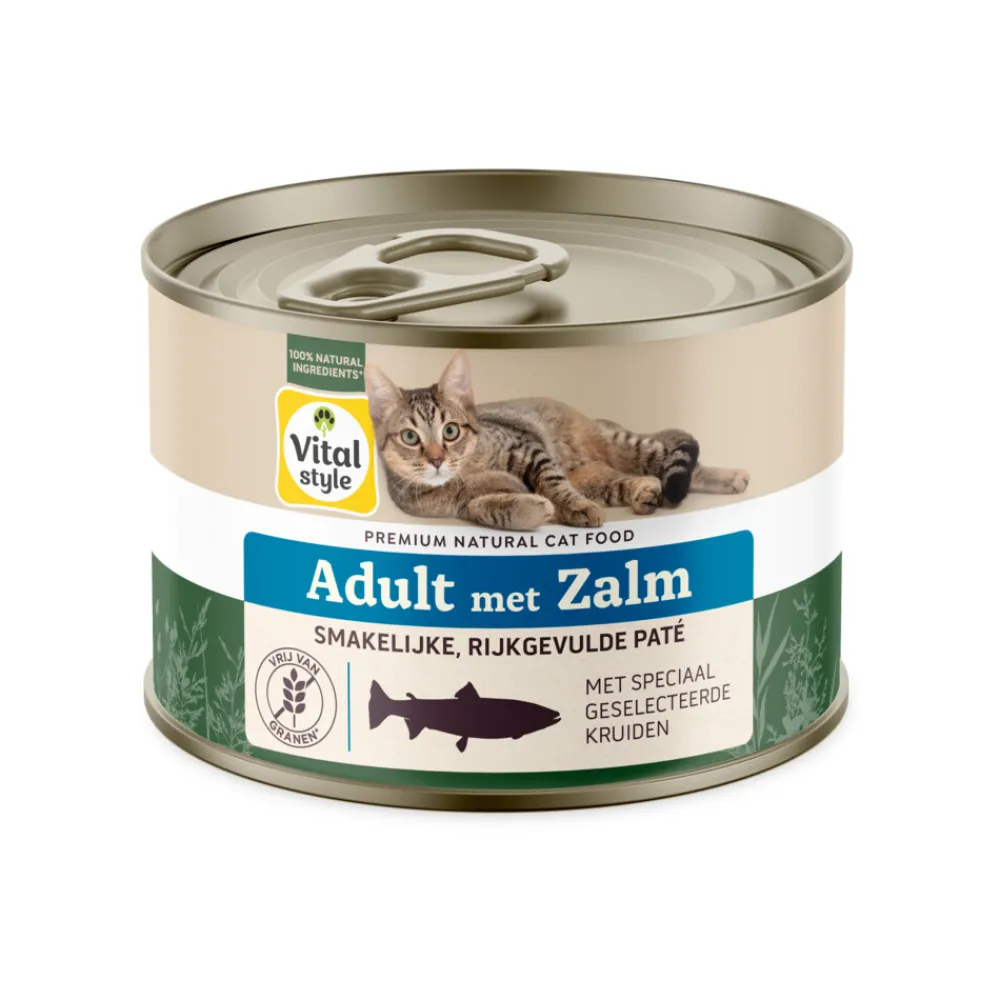 6x Kattenvoer Blik Care Zalm 200 gr^Vitalstyle Clearance