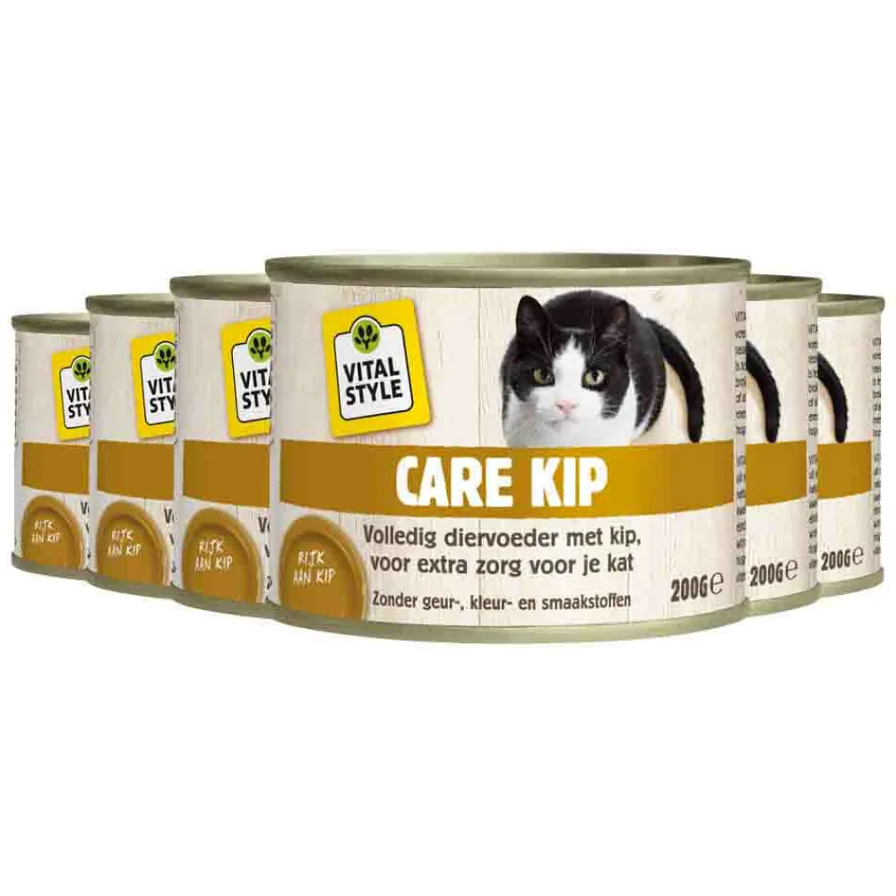 6x Kattenvoer Nat Blik Care Kip 200 gr^Vitalstyle Online