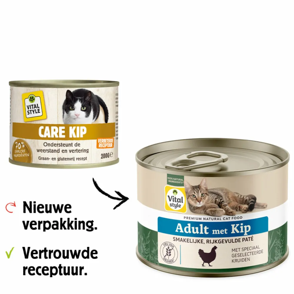 6x Kattenvoer Nat Blik Care Kip 200 gr^Vitalstyle Online