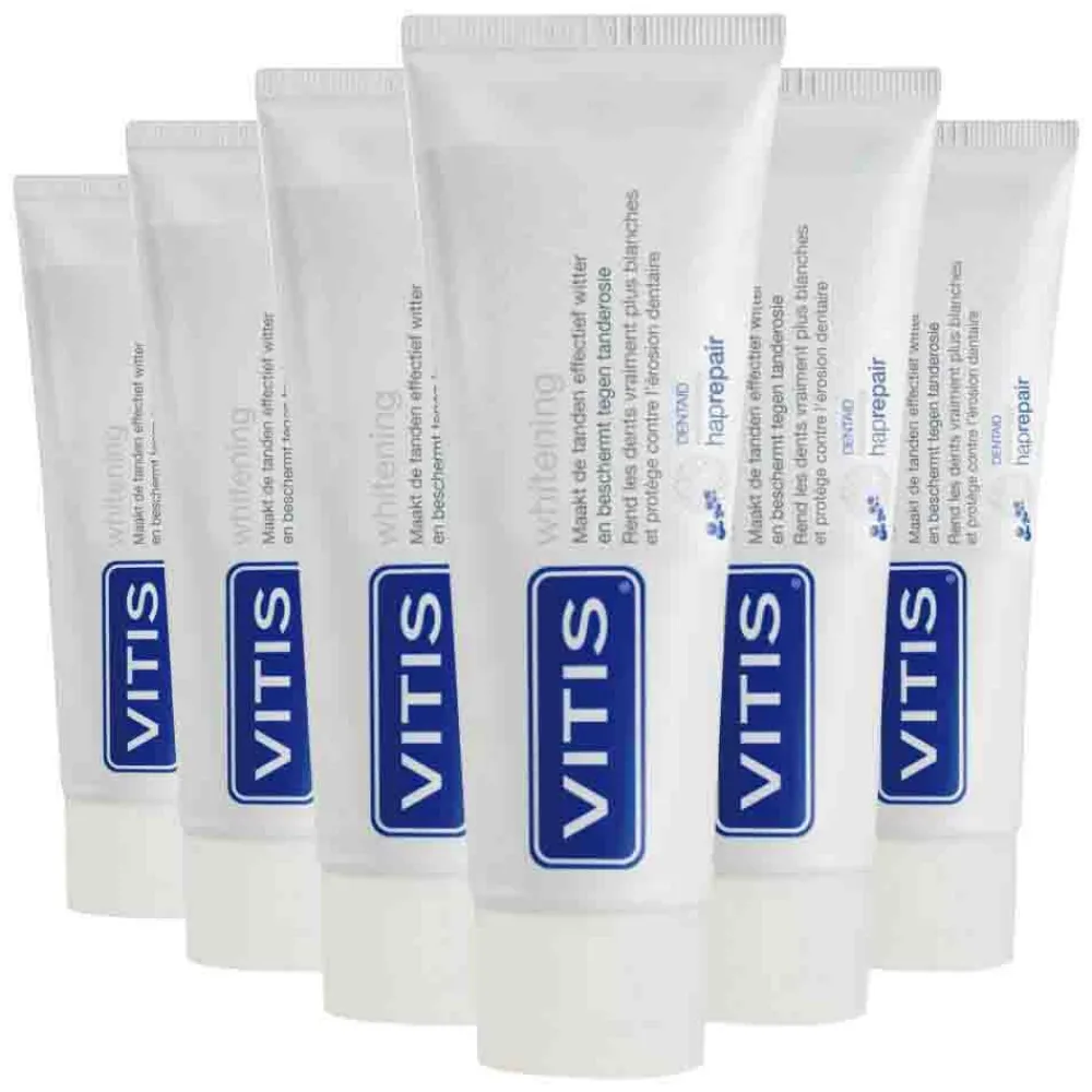 Clearance 6x Tandpasta Whitening 75 ml Spoelen & Poetsen|Specialistische Mondverzorging