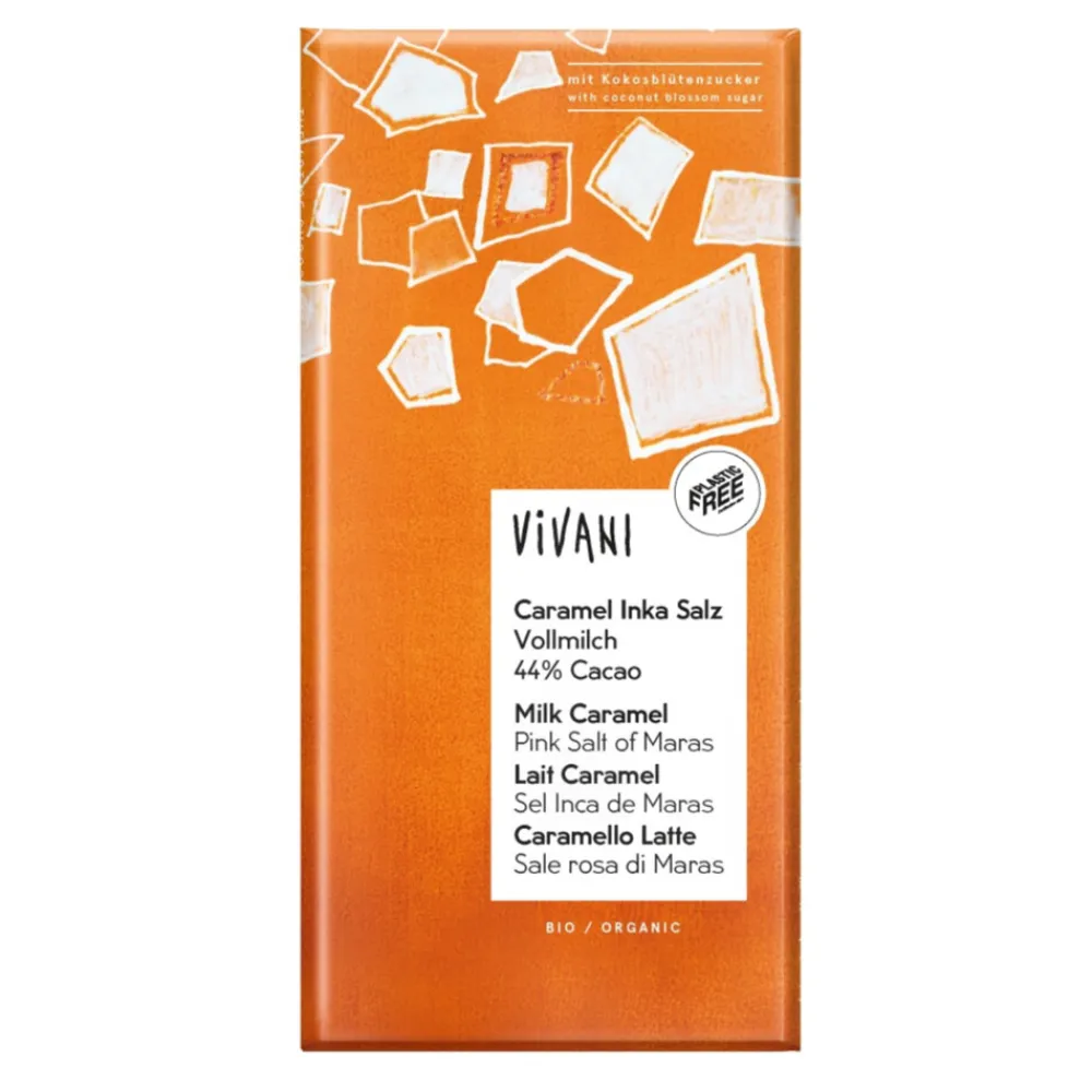 10x Chocoladereep Melk Karamel en Zout 80 gr^Vivani Sale