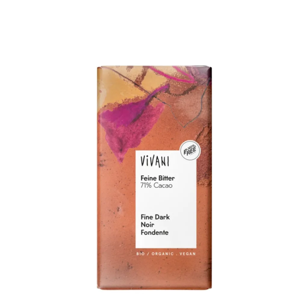 Chocolade<Vivani 10x Chocoladereep Puur Feine Bitter 100 gr