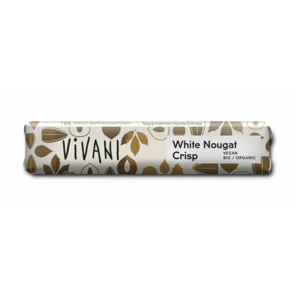 Chocolade<Vivani 18x Chocoladereep Wit Nougat Crisp 35 gr