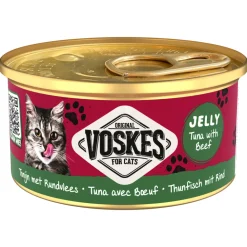 24x Kattenvoer Nat Gelei Tonijn &amp; Rundvlees 85 gr^Voskes Hot