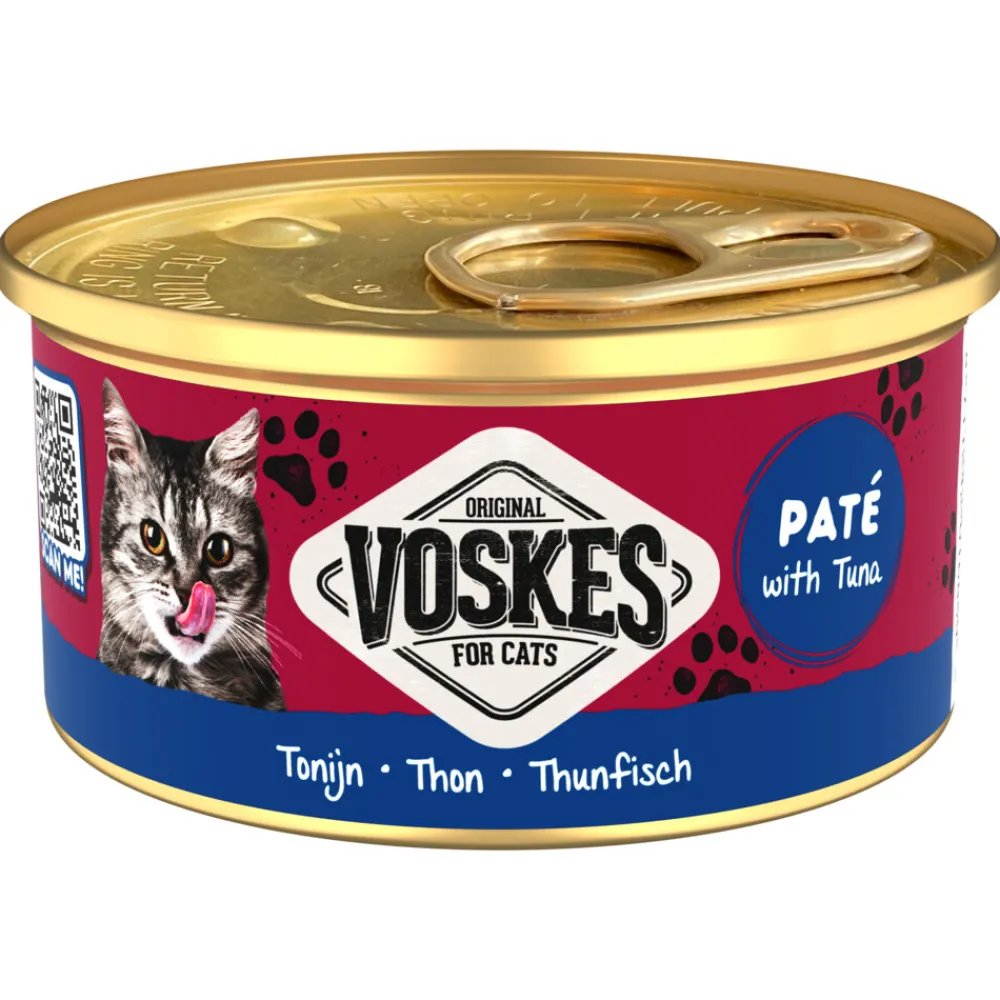 Kattenvoer<Voskes 24x Kattenvoer Nat Paté Tonijn 85 gr