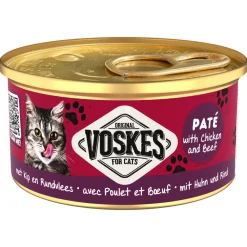 24x Kattenvoer Nat Paté Kip &amp; Rundvlees 85 gr^Voskes
