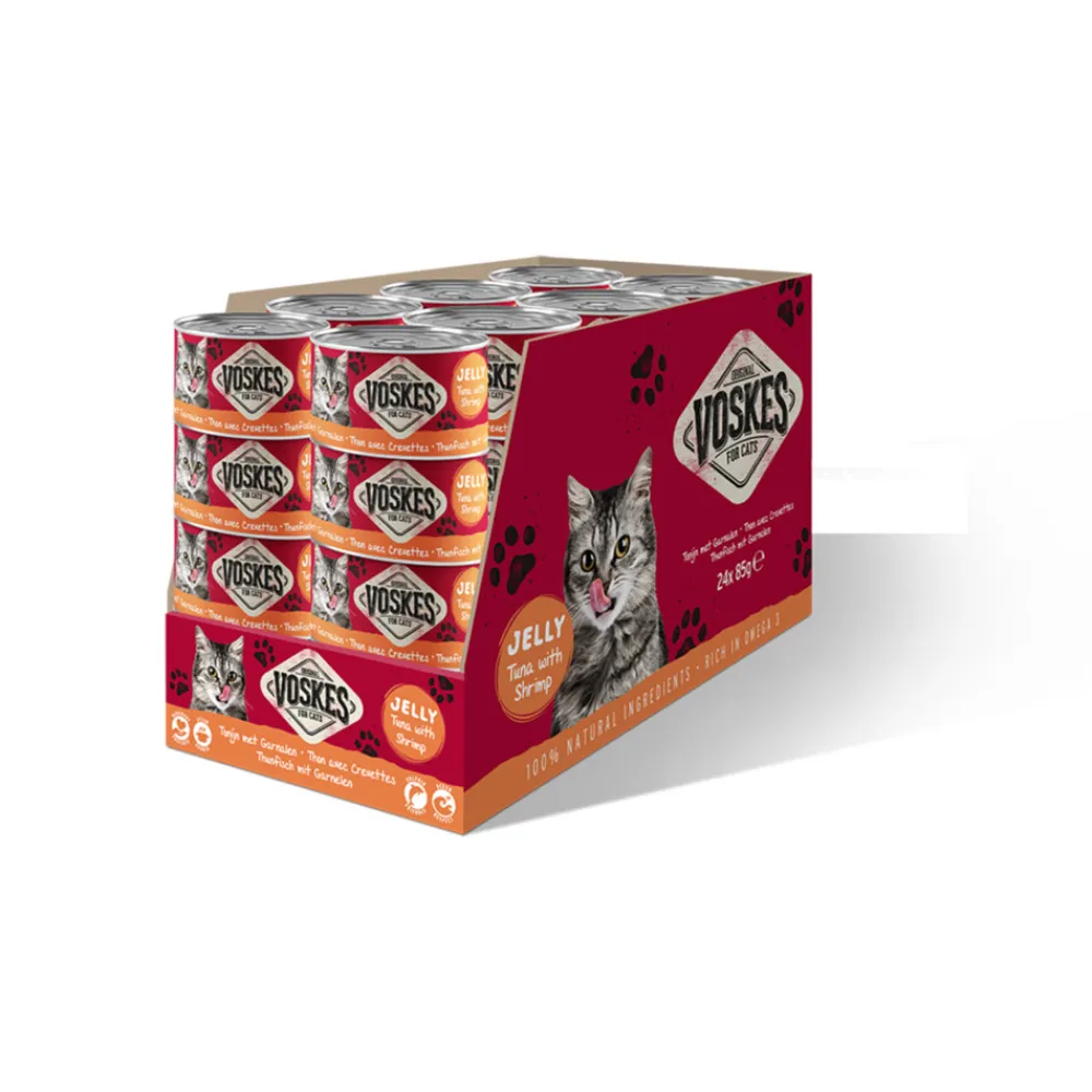 24x Kattenvoer Nat Tonijn met Garnalen 85 gr^Voskes Sale